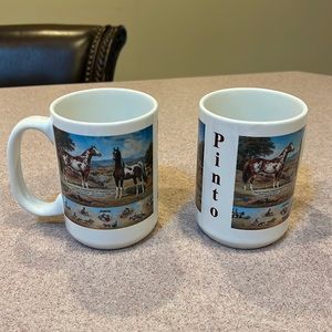 2 Pinto Horse Association of America coffee mugs. Artist Orin Mixer.  New